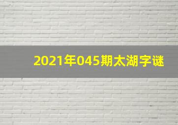 2021年045期太湖字谜