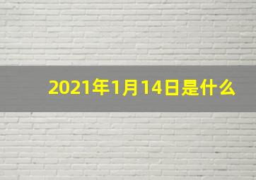 2021年1月14日是什么