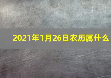 2021年1月26日农历属什么