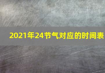 2021年24节气对应的时间表