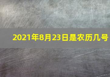 2021年8月23日是农历几号