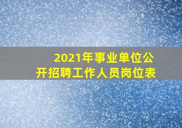 2021年事业单位公开招聘工作人员岗位表