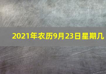 2021年农历9月23日星期几