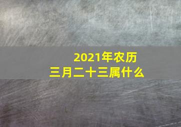 2021年农历三月二十三属什么