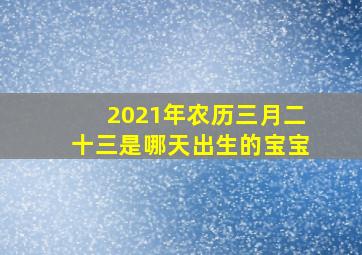 2021年农历三月二十三是哪天出生的宝宝