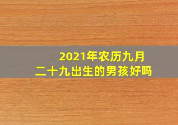 2021年农历九月二十九出生的男孩好吗