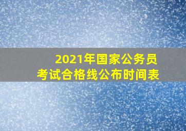 2021年国家公务员考试合格线公布时间表