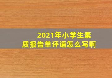 2021年小学生素质报告单评语怎么写啊