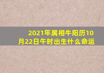 2021年属相牛阳历10月22日午时出生什么命运