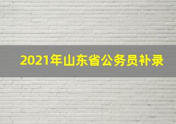 2021年山东省公务员补录