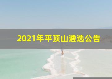 2021年平顶山遴选公告