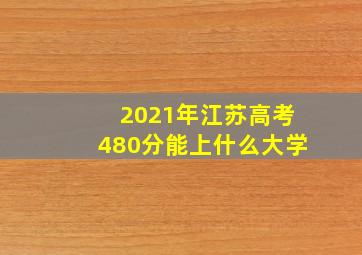 2021年江苏高考480分能上什么大学