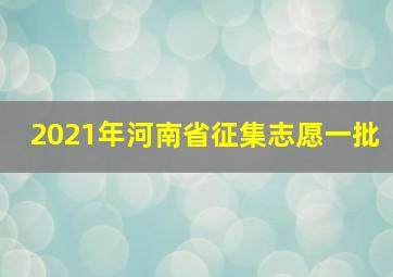 2021年河南省征集志愿一批