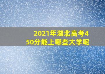 2021年湖北高考450分能上哪些大学呢