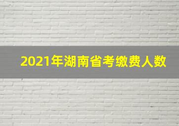 2021年湖南省考缴费人数