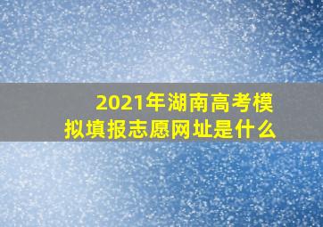 2021年湖南高考模拟填报志愿网址是什么