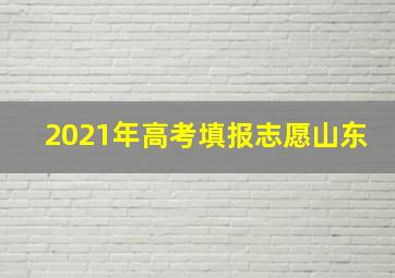 2021年高考填报志愿山东