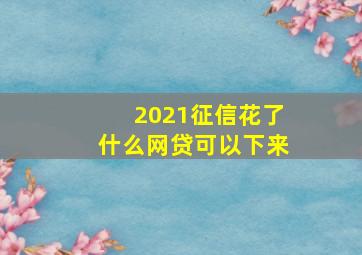 2021征信花了什么网贷可以下来