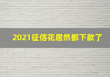 2021征信花居然都下款了