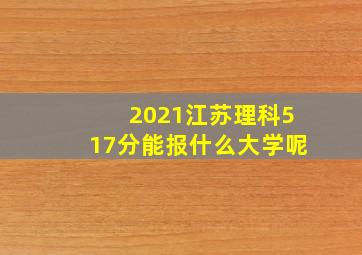 2021江苏理科517分能报什么大学呢