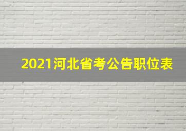 2021河北省考公告职位表