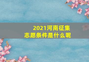 2021河南征集志愿条件是什么呢