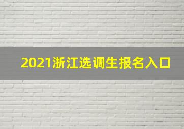 2021浙江选调生报名入口