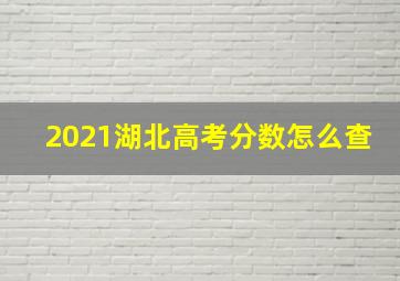 2021湖北高考分数怎么查