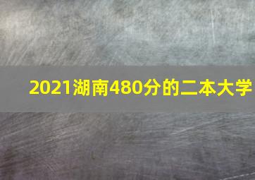 2021湖南480分的二本大学