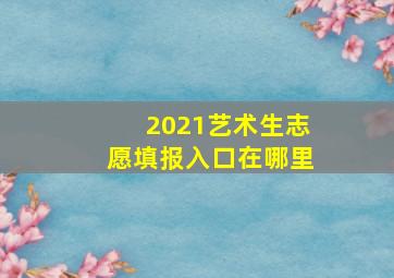 2021艺术生志愿填报入口在哪里