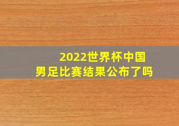 2022世界杯中国男足比赛结果公布了吗