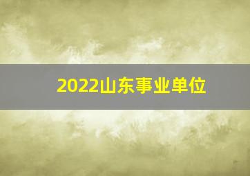 2022山东事业单位