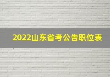 2022山东省考公告职位表