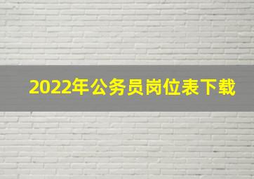 2022年公务员岗位表下载