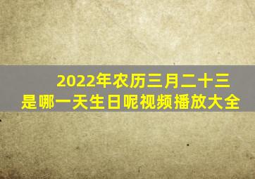 2022年农历三月二十三是哪一天生日呢视频播放大全