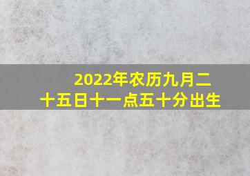 2022年农历九月二十五日十一点五十分出生