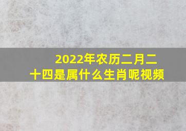 2022年农历二月二十四是属什么生肖呢视频