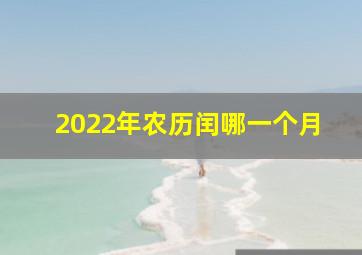 2022年农历闰哪一个月