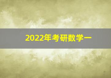 2022年考研数学一