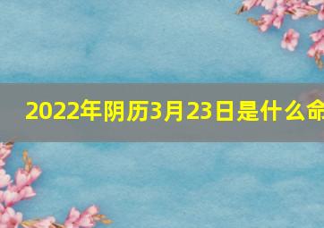 2022年阴历3月23日是什么命