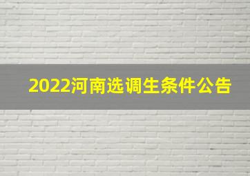 2022河南选调生条件公告