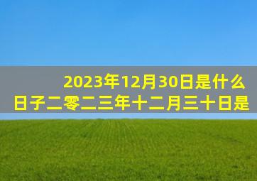 2023年12月30日是什么日子二零二三年十二月三十日是