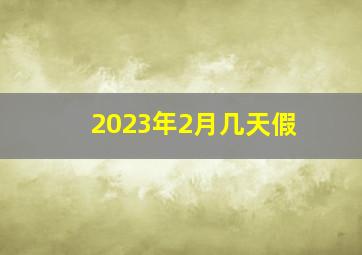 2023年2月几天假