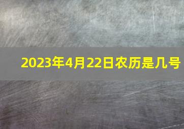 2023年4月22日农历是几号