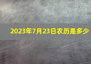 2023年7月23日农历是多少