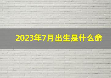 2023年7月出生是什么命