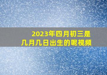 2023年四月初三是几月几日出生的呢视频