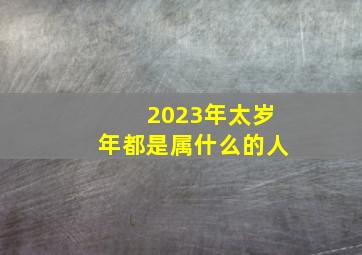 2023年太岁年都是属什么的人