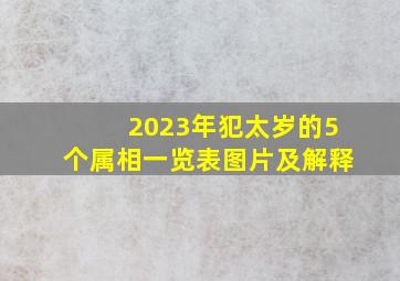 2023年犯太岁的5个属相一览表图片及解释