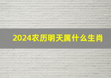 2024农历明天属什么生肖